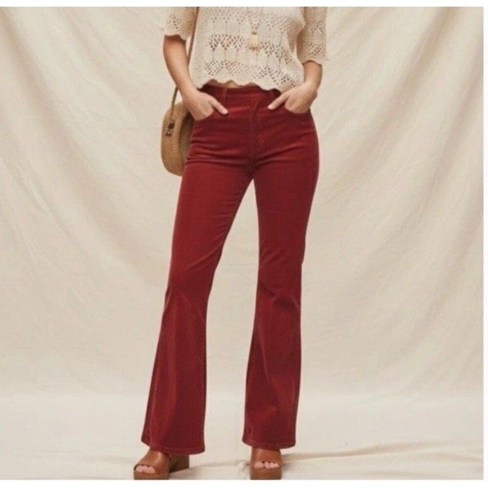 NWOT Free People WE THE FREE CRVY Karma Morron Cord Flare Corduroy Pants Size S